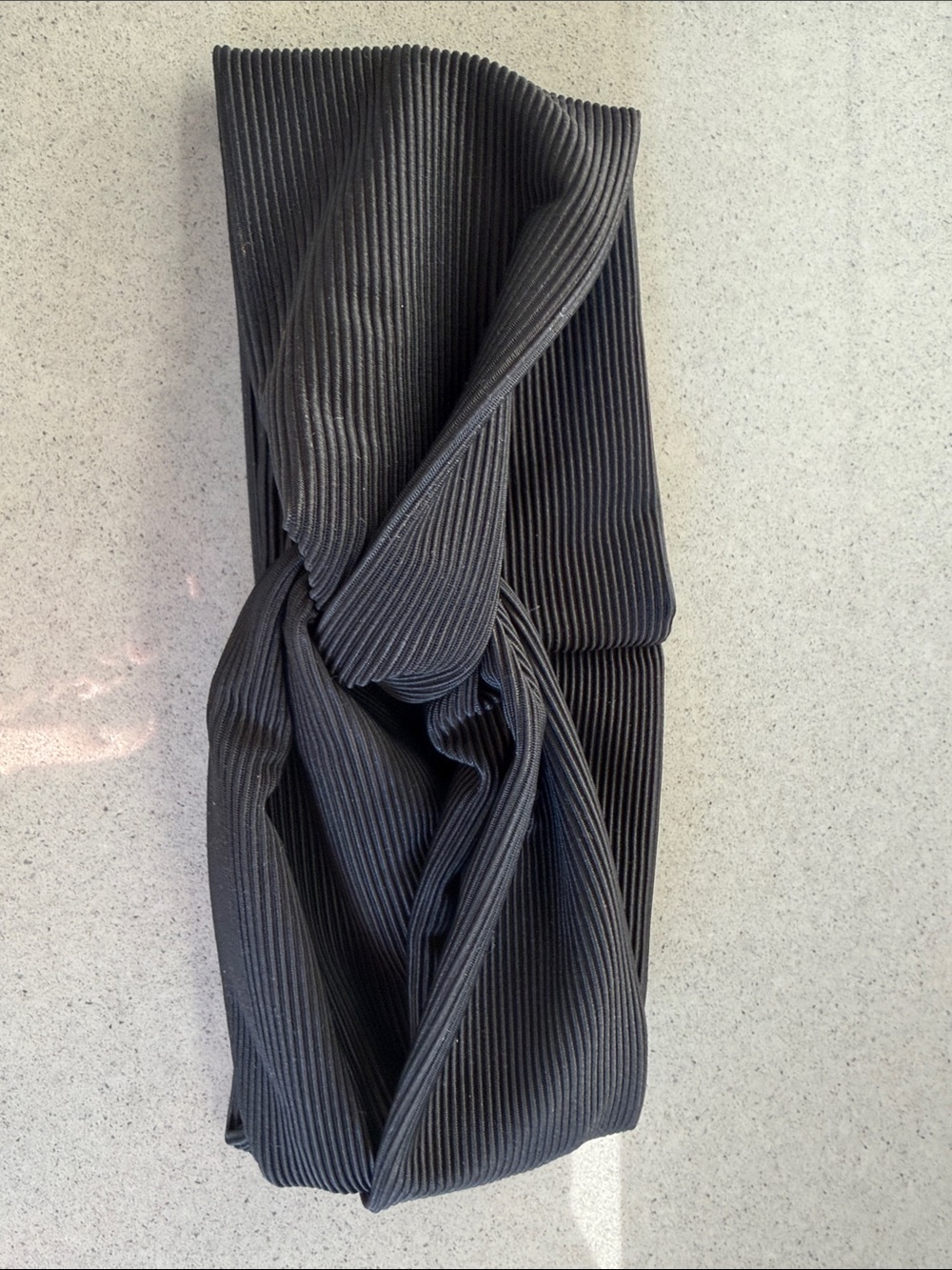 I’m With The Band Ribbed Twist Turban Headband in Black